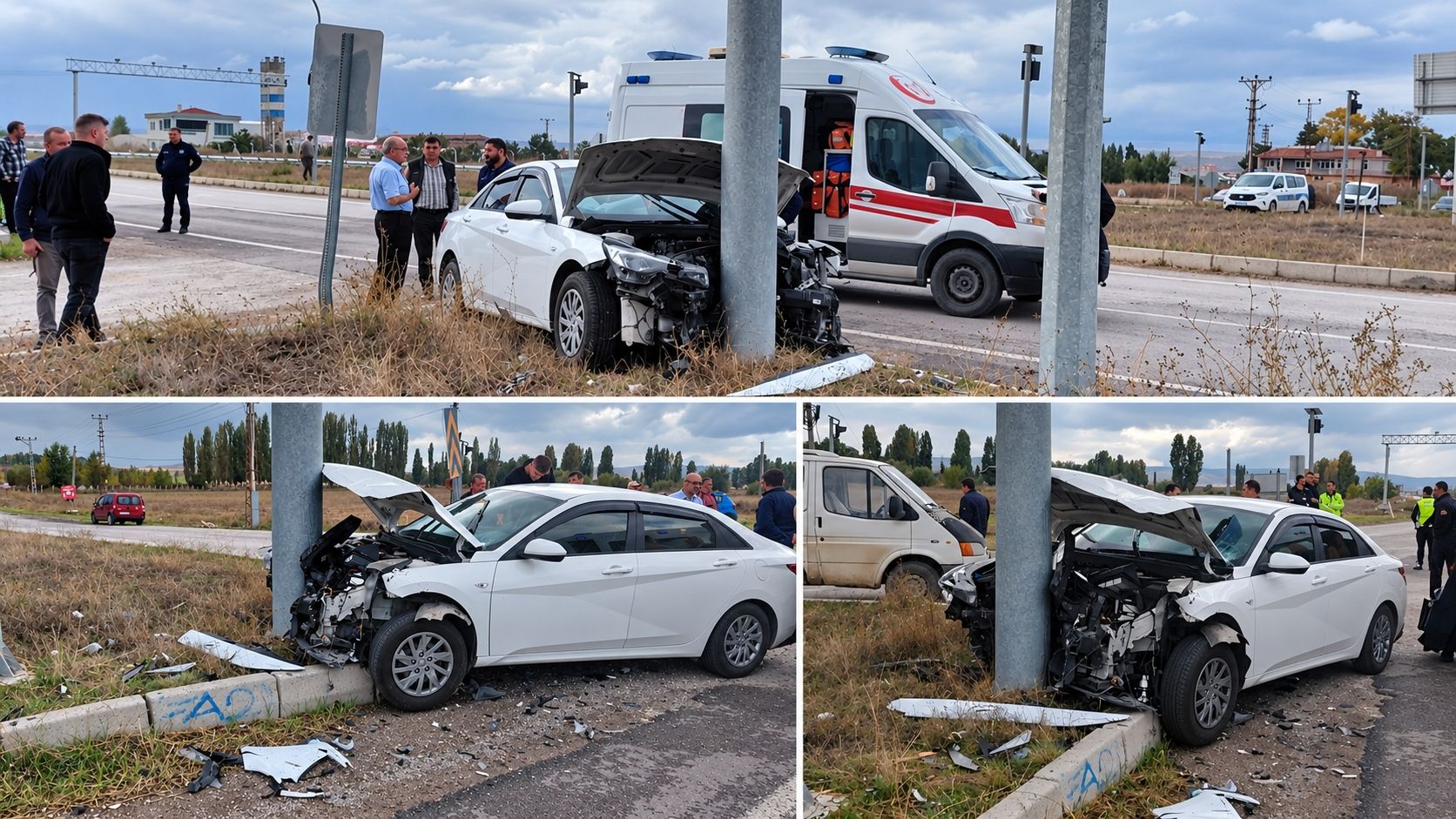 Otomobil ile minibüs  çarpıştı: 6 Yaralı