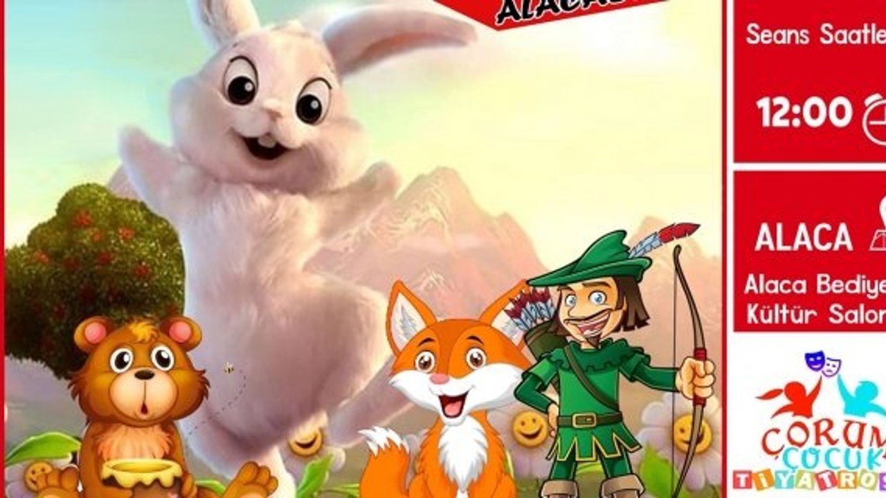 Hayvan sevgisini anlatan çocuk oyunu: “Yaramaz tavşan avcıya karşı” Alaca'da