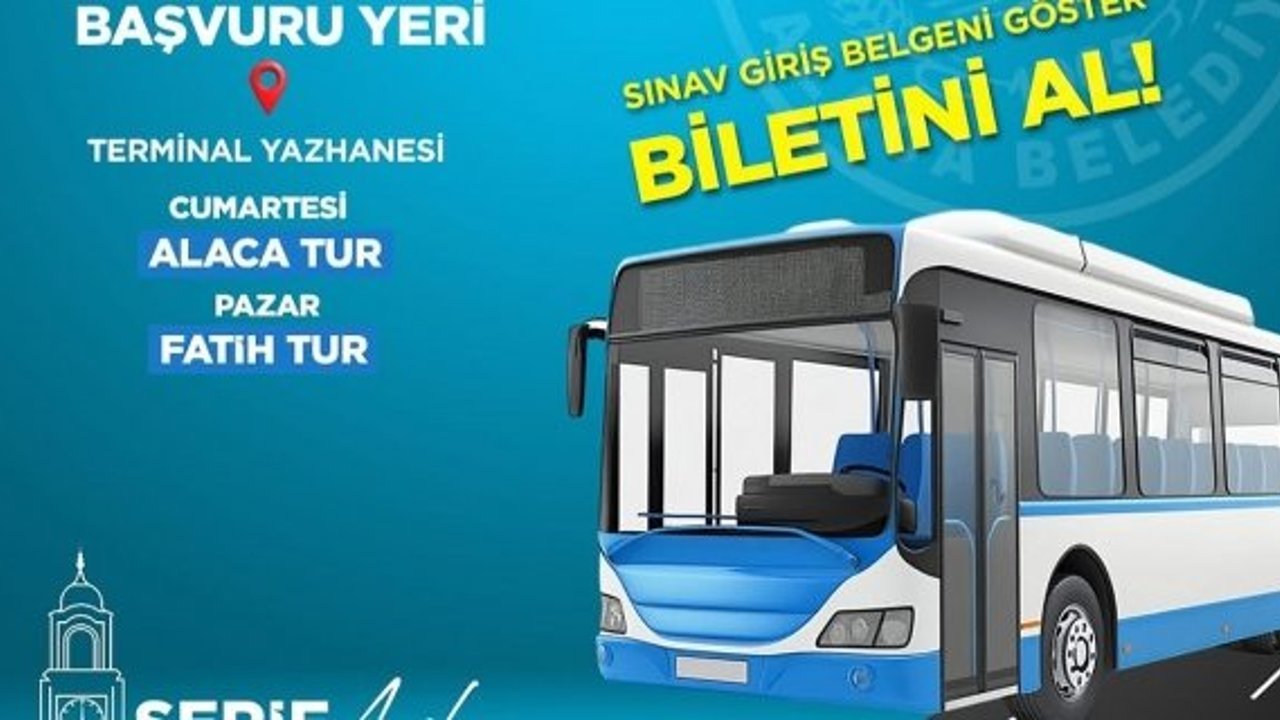 Alaca Belediyesi’nden YKS’ye girecek öğrencilere ulaşım desteği