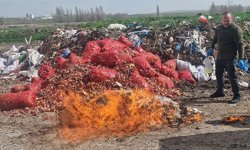 Kaçak sigara ve alkol yakılarak imha edildi