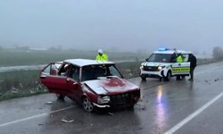 Otomobil tabelaya çarptı: 1 yaralı