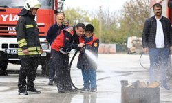 Alaca'da özel öğrencilerle tatbikat