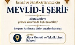 Alaca’da esnaf ve sanatkârlar için Mevlid-i Şerif okutulacak