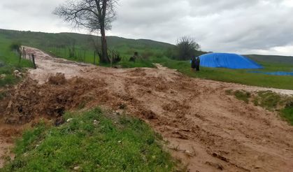 Alaca'da dereler taştı, tarım arazileri su altında kaldı