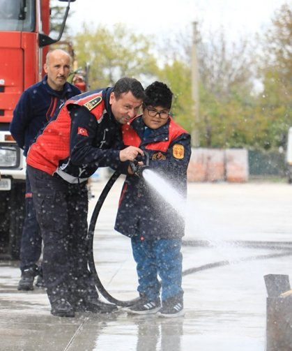 Alaca'da özel öğrencilerle tatbikat