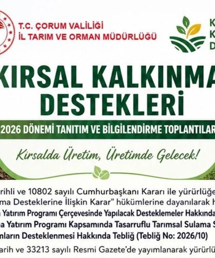 Alaca'da Kırsal Kalkınma Destekleri anlatılacak