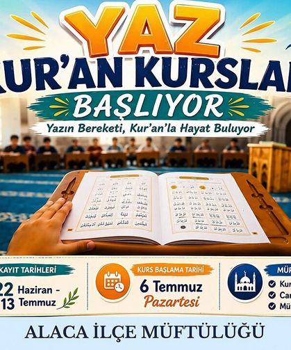 Yaz Kur’an Kursları 6 Temmuz’da başlıyor