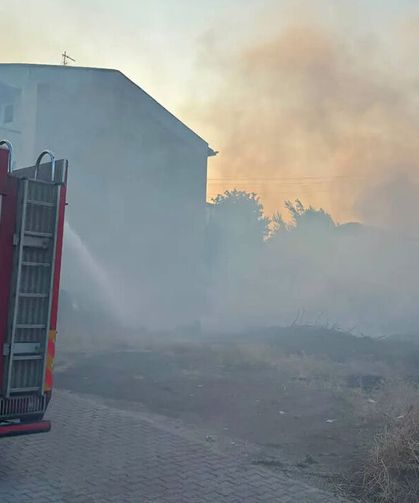 Alaca’da ot yangını paniğe neden oldu