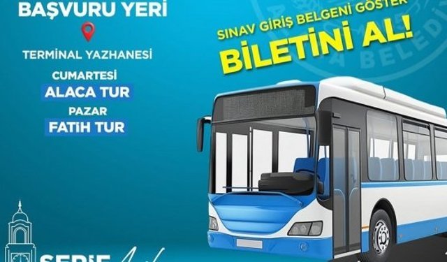 Alaca Belediyesi’nden YKS’ye girecek öğrencilere ulaşım desteği
