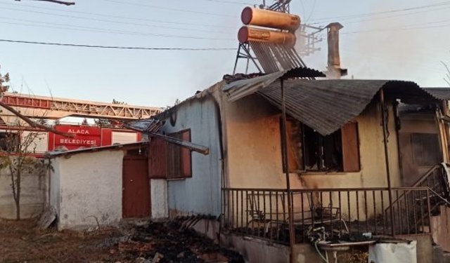 Alaca’da korkutan yangın! 1 kişi yaralandı