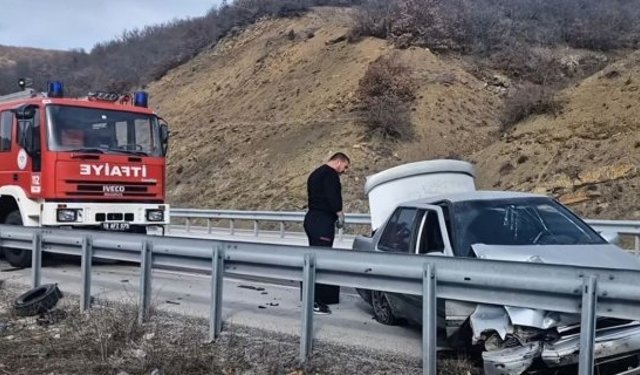 Alaca'da kaza: Sürücü yaralandı
