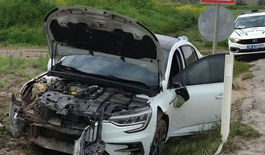 Yağışlı hava kazaya neden oldu