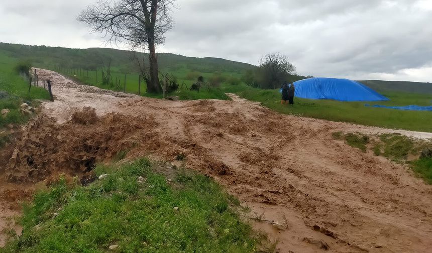 Alaca'da dereler taştı, tarım arazileri su altında kaldı