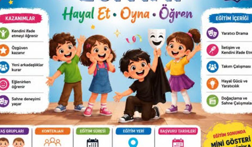 Alaca Belediyesi’nden çocuklara yaratıcı drama eğitimi