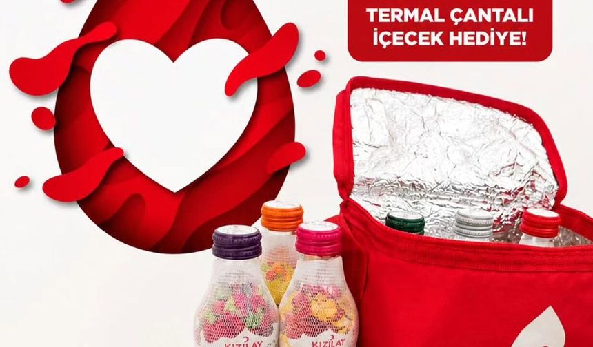 Alaca’da kan bağışına termal çantalı içecek hediyesi