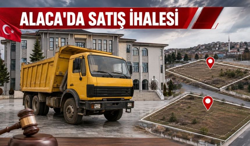 Alaca’da kamyon ve iki arsa için ihale günü belli oldu