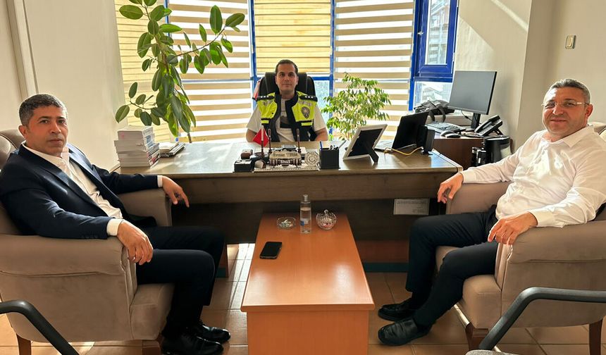 Oda başkanlarından Müftü Arık ve Başkomiser Toprak’a ziyaret