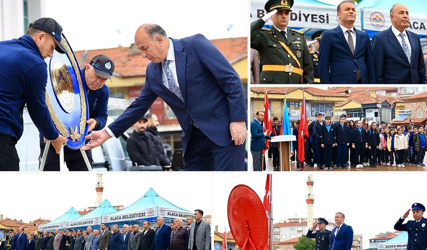 Ata'ya çelenk sunuldu